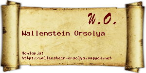 Wallenstein Orsolya névjegykártya